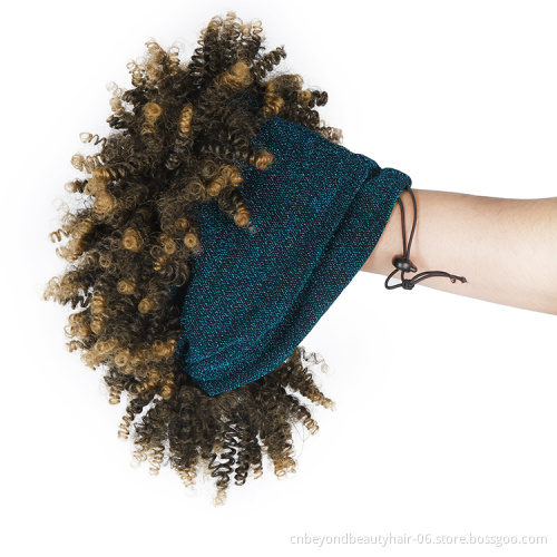 Short Kinky Synthetic HeadWrap Wigs Afro Drawstring Kinky Culry Hair Headband Wigs